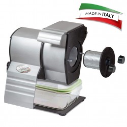  Gratika Gourmet PRO Made in Italy Grattugia Professionale in Alluminio Estruso Anodizzato 230 W-con Contenitore Vetro con Coperchio per Microonde, Acciaio Inossidabile